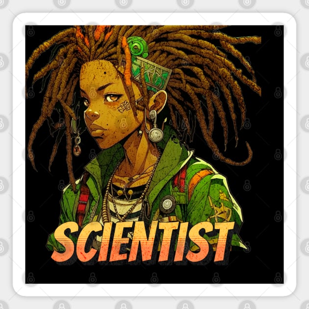 Rasta Manga Scientist Magnet by rastaseed